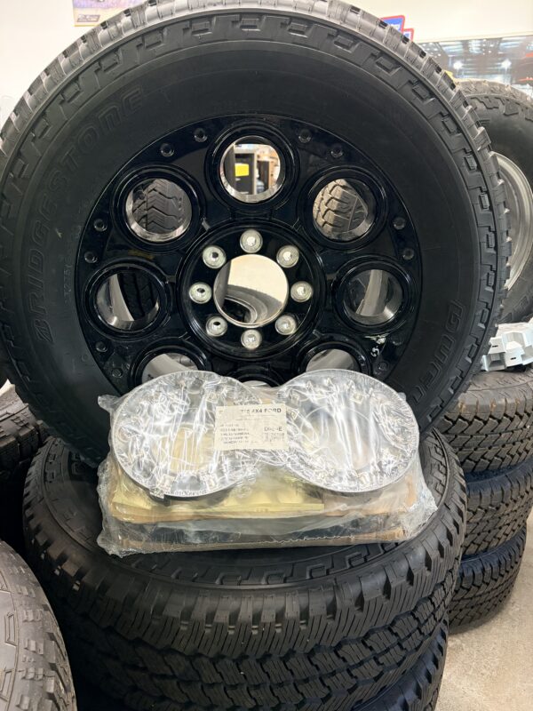 2005–2026 Ford Superduty 20" Black Rims and LT275/65R20 Bridgestone Dueler A/T Tires - Image 2